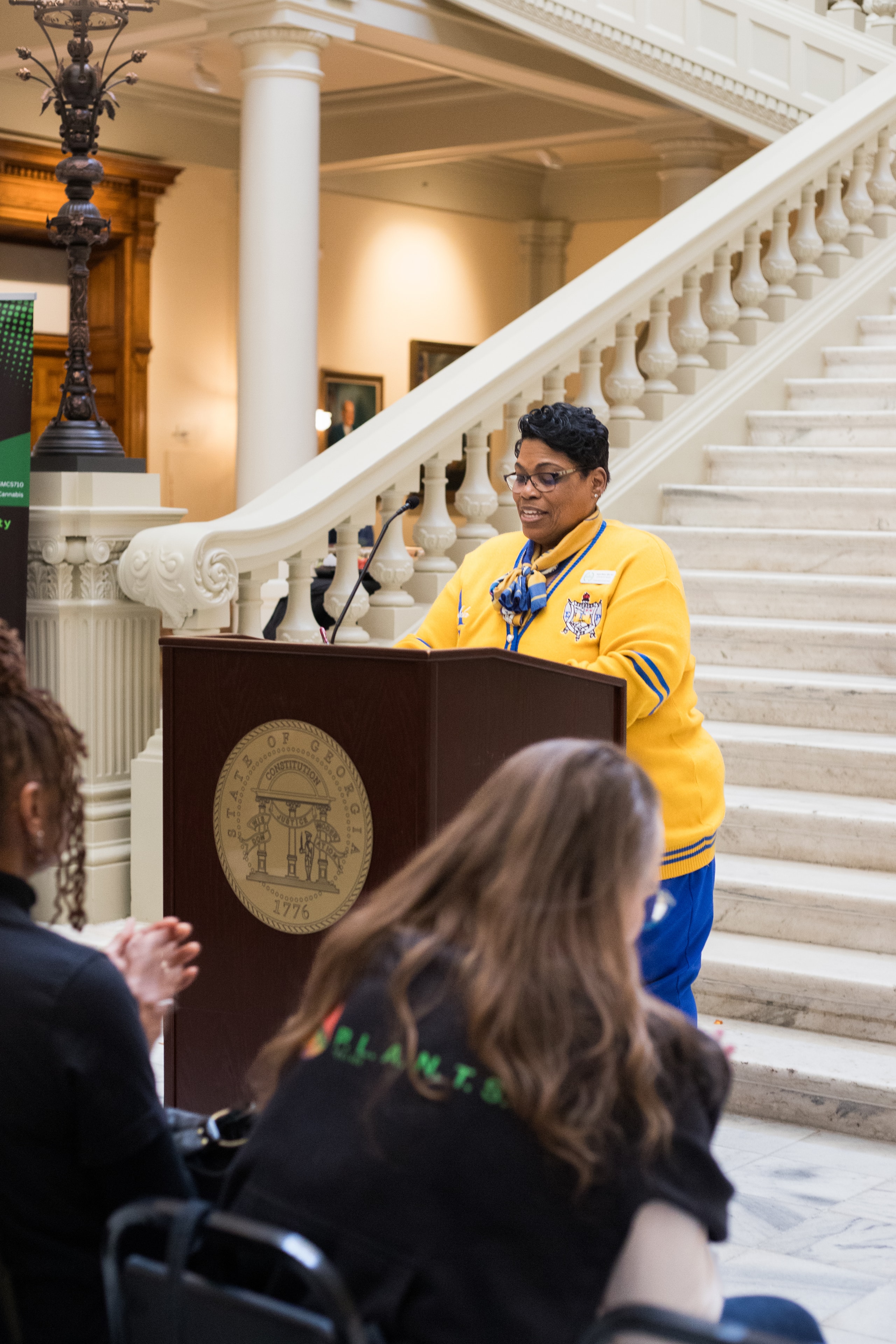 Community advocates engaged in civic policy discussion